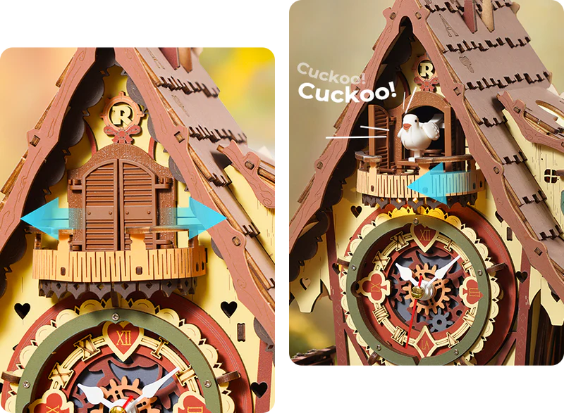 Working clock and cuckoo mechanism